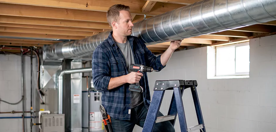 Exposed Spiral Ductwork in Middletown
